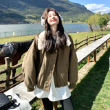 现货数据款！咖色大毛领短款羽绒服【90绒】B260-5357-P265K358，女装羽绒服，芭图娜