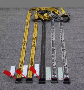 冬毛呢大衣OW黄色腰带羽绒服束腰裤带WHITE工业风格帆布大衣风衣