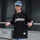 街头原创hiphop嘻哈bboy滑板小领口街舞运动纯棉宽松短袖 T恤男女