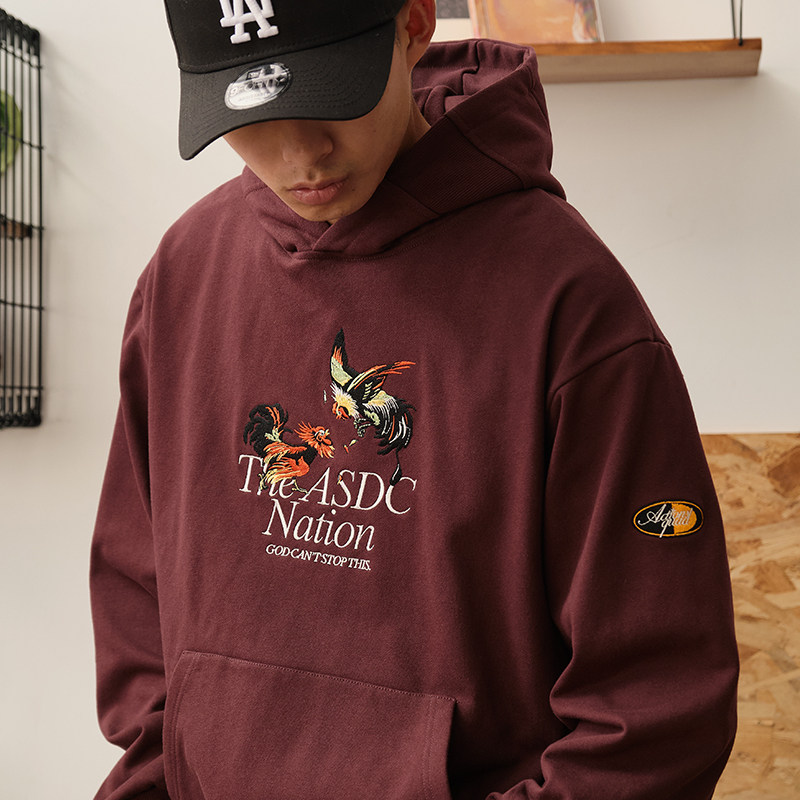 ACTIONS美式复古斗鸡刺绣卫衣