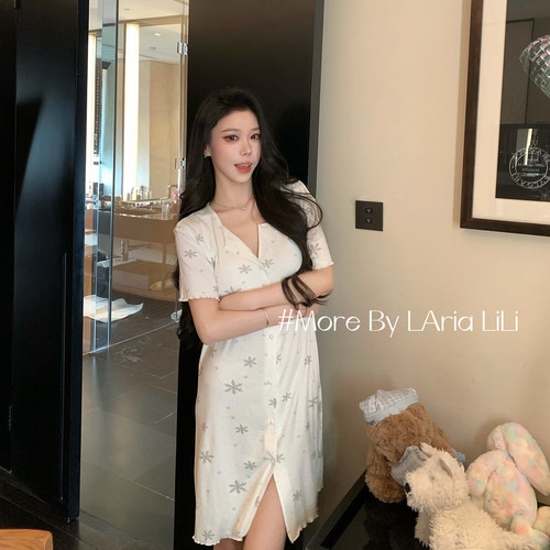 LAria绵绵雪花 睡衣女2026新款莫代尔夏季性感睡裙纯欲风家居服