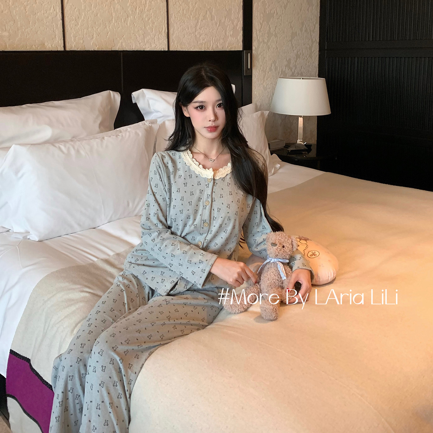 LAria熊趣宅家 德绒睡衣女冬季高级感2025新款秋冬款纯欲风家居服,女士内衣/男士内衣/家居服,睡衣/家居服套装,淘宝优惠券,粉丝福利购,淘宝优惠卷