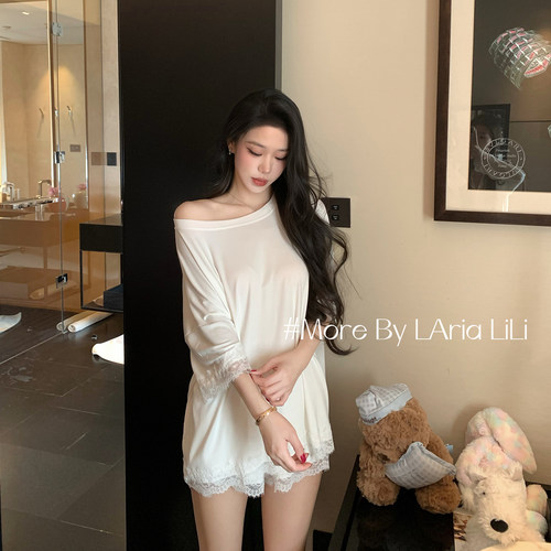 LAria慵懒小姐 莫代尔秋季睡衣女性感2026新款蕾丝高级感家居服