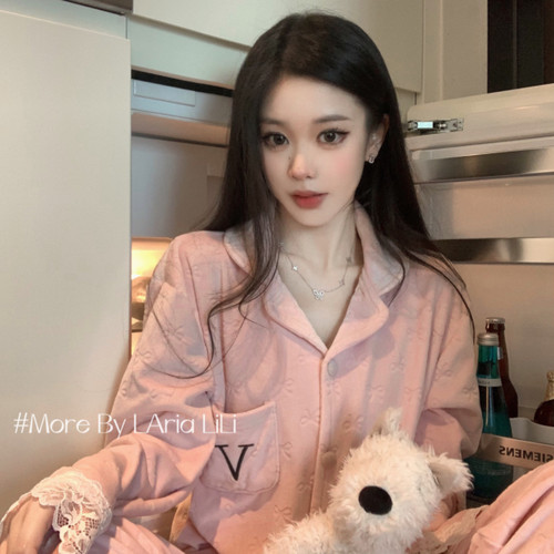 V经典款 睡衣女秋冬款2026新款秋冬季海岛绒加厚家居服加绒高级感