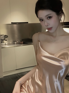 LAria*金枝玉叶 性感冰丝睡衣女纯欲风高级吊带睡裙夏季2026新款