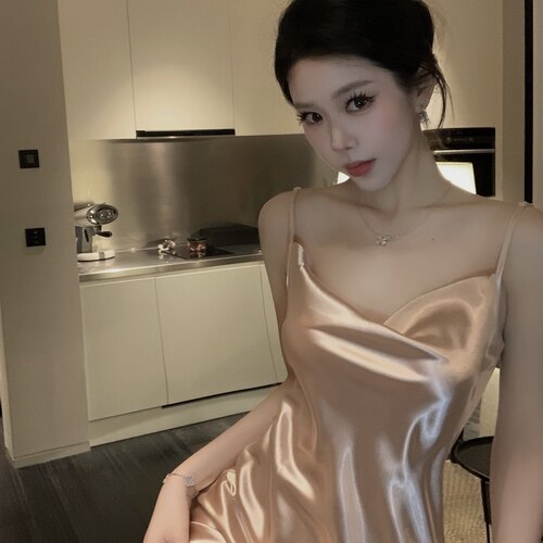 LAria*金枝玉叶 性感冰丝睡衣女纯欲风高级吊带睡裙夏季2026新款