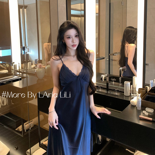 LAria气质美学 睡衣女缎面冰丝性感2026新款夏季吊带睡裙纯欲风