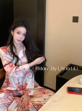 好运千金 性感冰丝睡衣女春秋款2026新款高级新年红色网红家居服