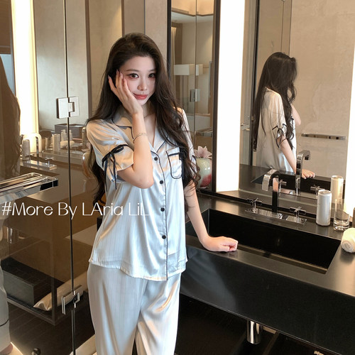 LAria韩系欧尼 睡衣女夏季缎面纯欲冰丝2026新款高级感家居服