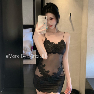 蕾丝纯欲风高级家居服 夏季 LAria望眼欲穿 性感吊带睡裙2025新款