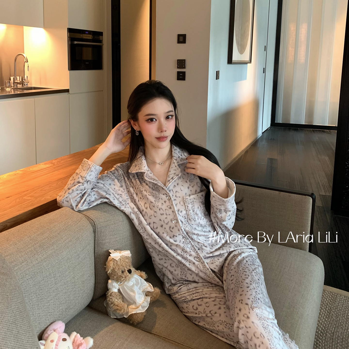 LAria绒绒奶豹 睡衣女加绒冬款海岛绒2025新款加厚秋冬款家居服