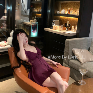 LAria勾心蝴蝶 蕾丝吊带睡裙高级家居服 性感冰丝睡衣女2025新款