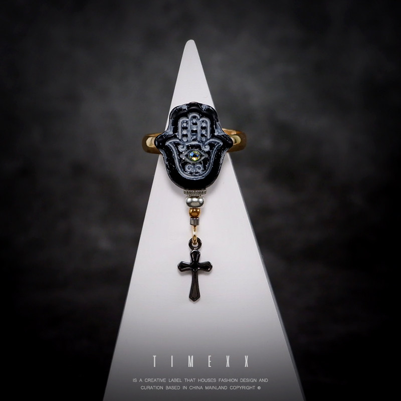 TIMEXX小众设计捷克珠戒指情侣