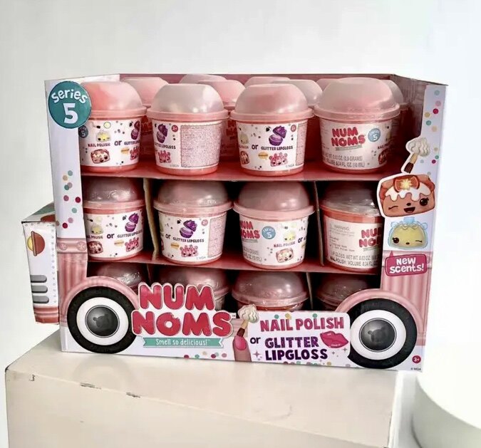 NUM NOMS 스파클 스쿠프 향기로운  아이스크림 컵 립글로스 어린이 장난감 도시락 블라인드 박스