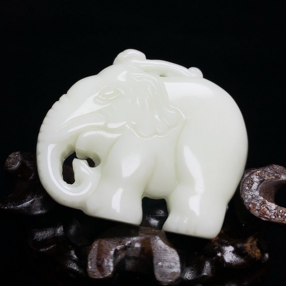 兵马俑同款陕西西安蓝田玉挂件新品大象天然玉石吊坠包邮带证书