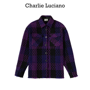 格纹编织情侣上衣外套 潮牌cl男女同款 Luciano粗花呢衬衫 Charlie