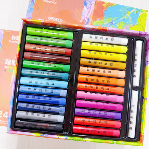美术绘画 超软油画棒重彩油画棒套装24色3盒A1-435
