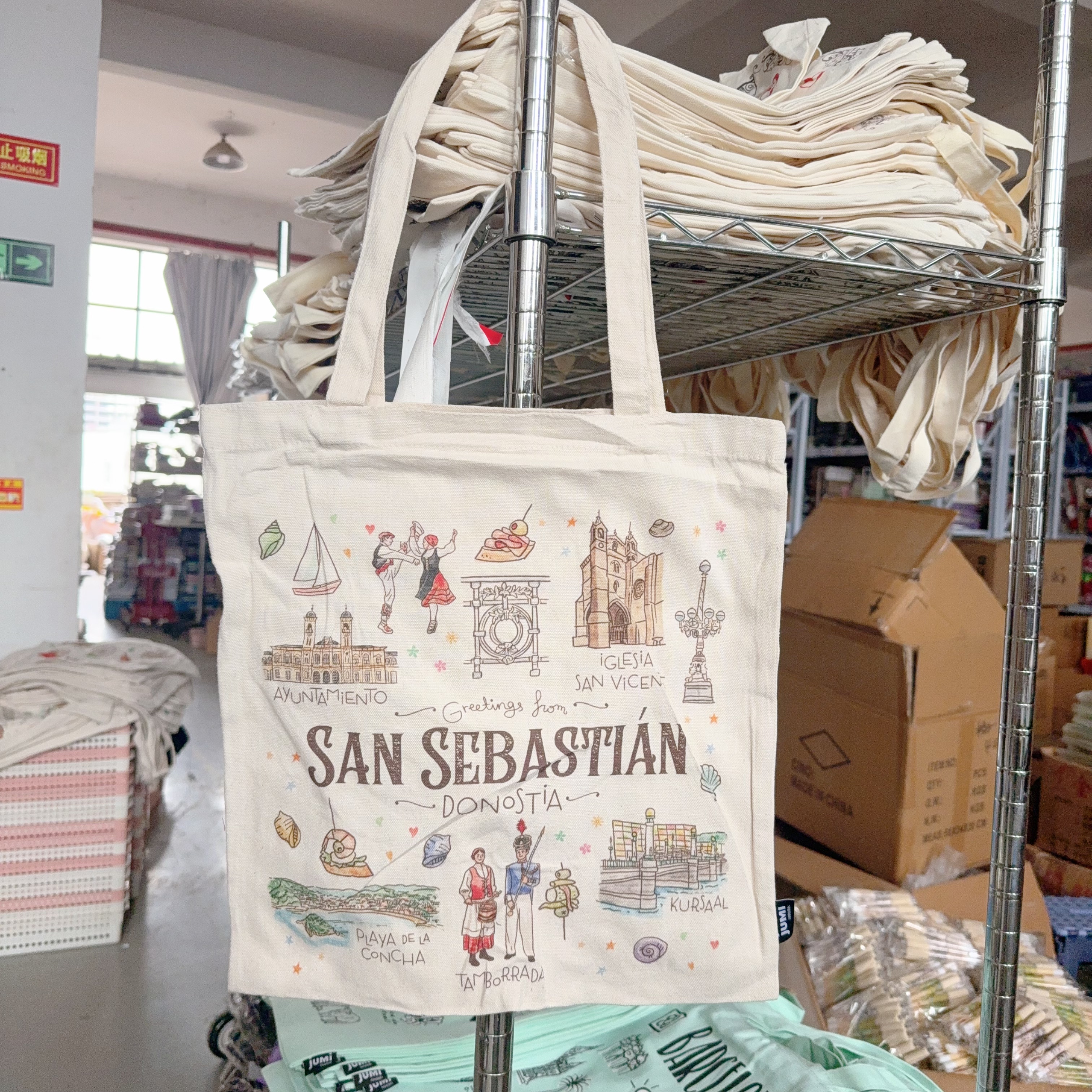San sebastian西班牙圣塞巴斯蒂安帆布袋环保袋单肩包手提袋 - 实物图