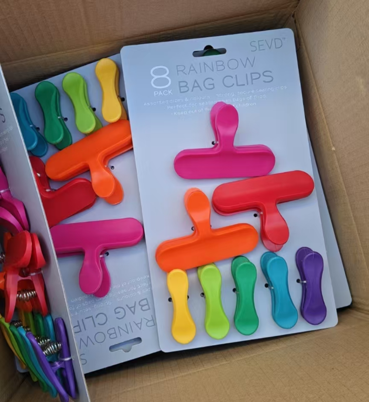 外网29.95美刀 英国单 塑料家用食品夹子 彩色夹子一卡