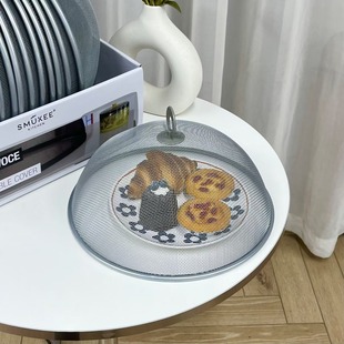 2个 外贸尾不锈钢罩菜罩家用餐桌饭菜罩碗罩防虫遮菜防尘网罩盖