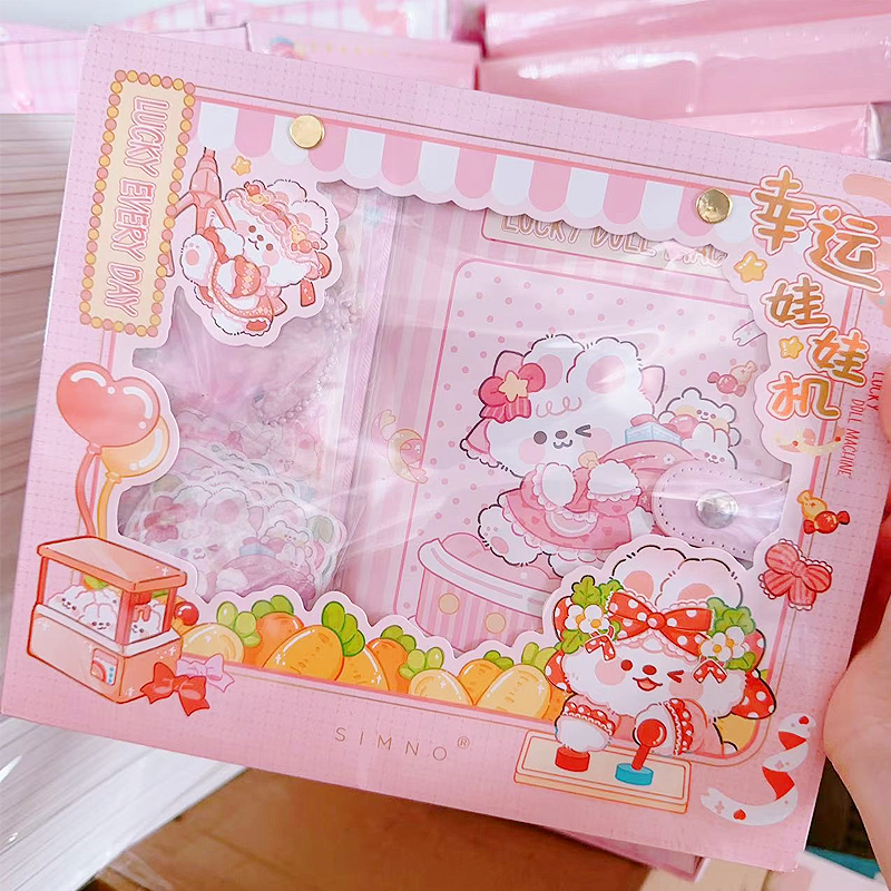 芯陌兔兔活页PU本手帐礼盒手账本套装可爱少女心笔记本子B1-053,节庆用品/礼品,文化创意文具,淘宝优惠券,粉丝福利购,淘宝优惠卷