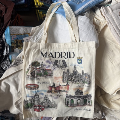 Madrid 西班牙马德里 外贸大容量帆布袋  3单包邮