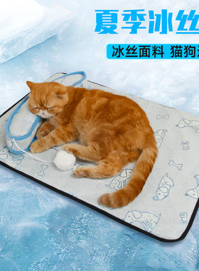 猫窝狗窝冰丝凉垫可拆洗宠物用冰丝泰迪冰垫夏天清凉床垫凉席睡垫