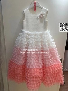 23春夏新品 代购 公主礼服蛋糕连衣裙力高芘熊正品 女童渐变色无袖