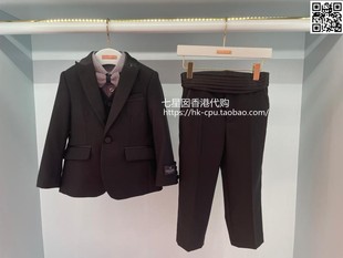 23春秋新品 钢琴表演力高芘熊专柜代购 礼服套装 男童英伦风黑色西装