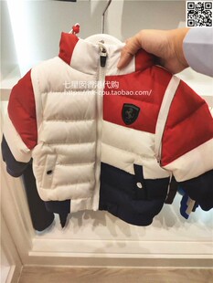 两穿羽绒服连帽外套 18冬ferrari法拉利高档儿童可拆袖 代购 童装