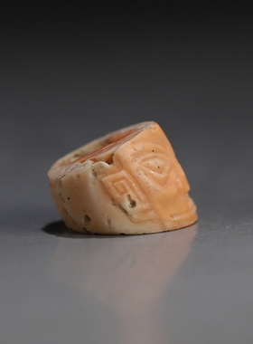 [三星堆]天然有机半宝石纯手工雕刻小件 原创设计面具2.1g 楼叔