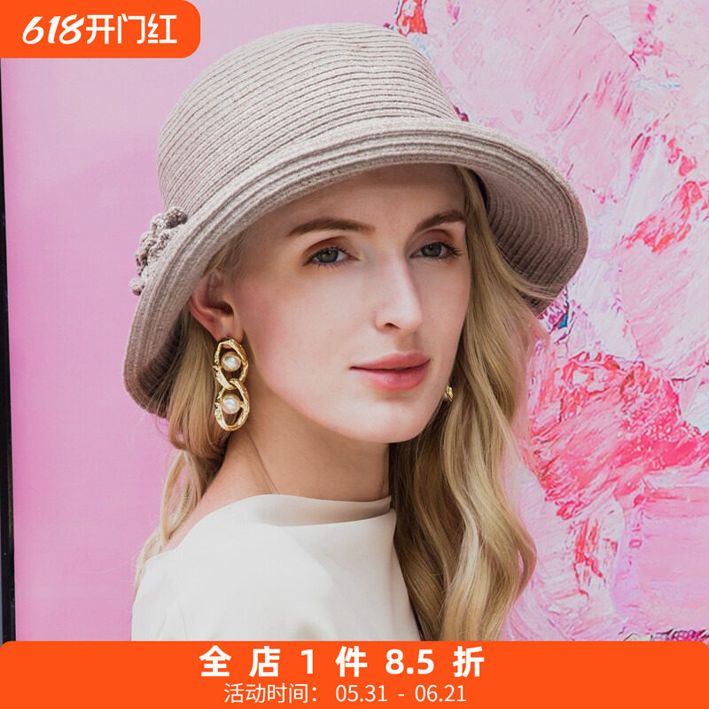 EE 秋冬原创设计 花朵装点毛呢帽时尚百搭小礼帽