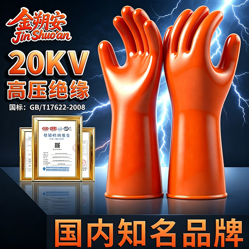 绝缘手套国标认证电工专用20kv防电高压配电房工作电力防护手套
