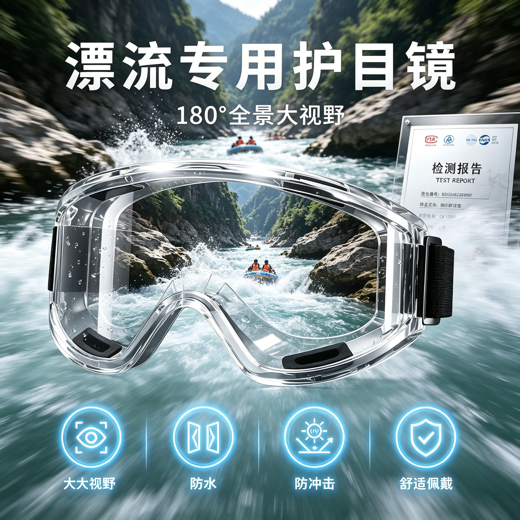 护目镜漂流专用可套近视镜防水防雾防飞溅打水仗装备神器防护眼镜