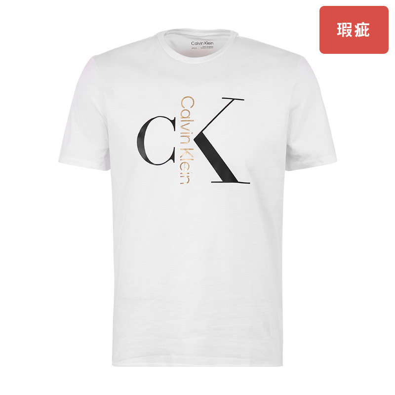 【瑕疵】Calvin Klein/卡尔文·克雷恩CK男款舒适夏季字母短袖T恤