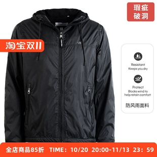 【瑕疵】calvinklein卡文克莱ck外套连帽薄绒软壳夹克男装