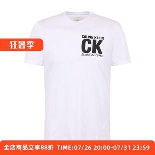 Calvin Klein/卡尔文·克雷恩CK男款时尚圆领短袖T恤新款简约半袖