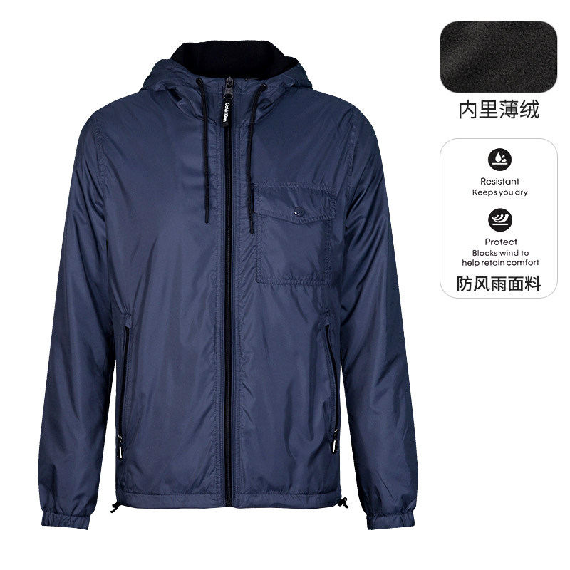 薄绒休闲外套外套连帽春秋时尚图片