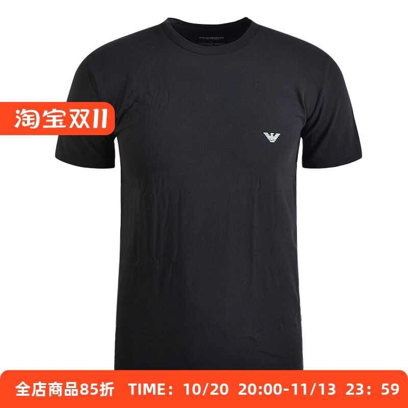 Emporio Armani阿玛尼EA短袖t恤男夏季新款纯色休闲半袖男装