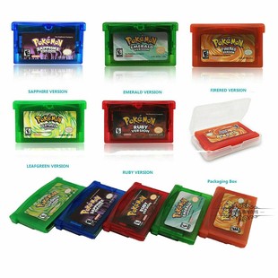 GBA游戏卡带 口袋妖怪红绿蓝宝石 火红 叶绿 时钟 双解码芯片记忆