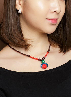 手工编织民族风锁骨链挂饰挂件