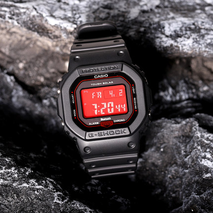 卡西欧血鹤屏小方块G-SHOCK太阳能电波蓝牙男王一博GW-B5600AR-1