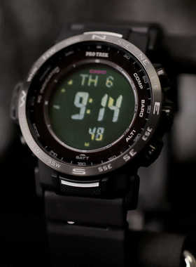 新款卡西欧PROTREK户外登山腕表男运动防水太阳能电波PRW-35Y-1B