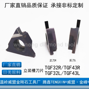 金刚石立装槽刀片TGF32R GBA43R/L TGF32L100/200/250/300/400PCD