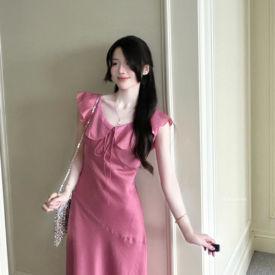 正品 DARA ROSE 夏季法式气质浪漫优雅荷叶边显瘦连衣裙S9531