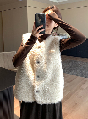 Hers 冬季韩系简约复古马甲92655