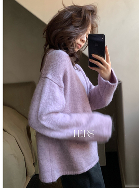 Hers 冬季韩系百搭不过时纯色保暖针织衫毛衣2076