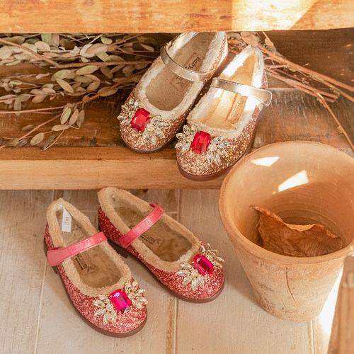 韩国水钻扣亮片LED灯女童公主鞋