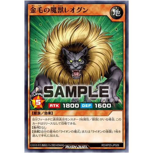 游戏王RD 金毛魔兽 狮子王N kp23-jp029【布鲁斯卡牌】