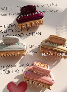 新品爆款旺多姆抓夹发卡女满钻侧边头饰网红2025年新款发抓